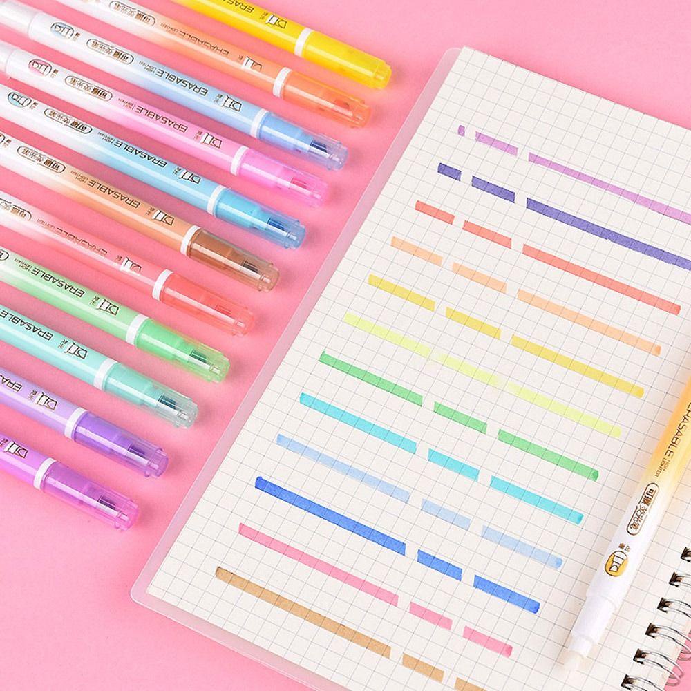 R-flower 12PCS/Set Stabilo Pen Set Warna Permen Kreatif Alat Tulis Menggambar Graffiti Dihapus Stabilo Alat Tulis Pena Warna