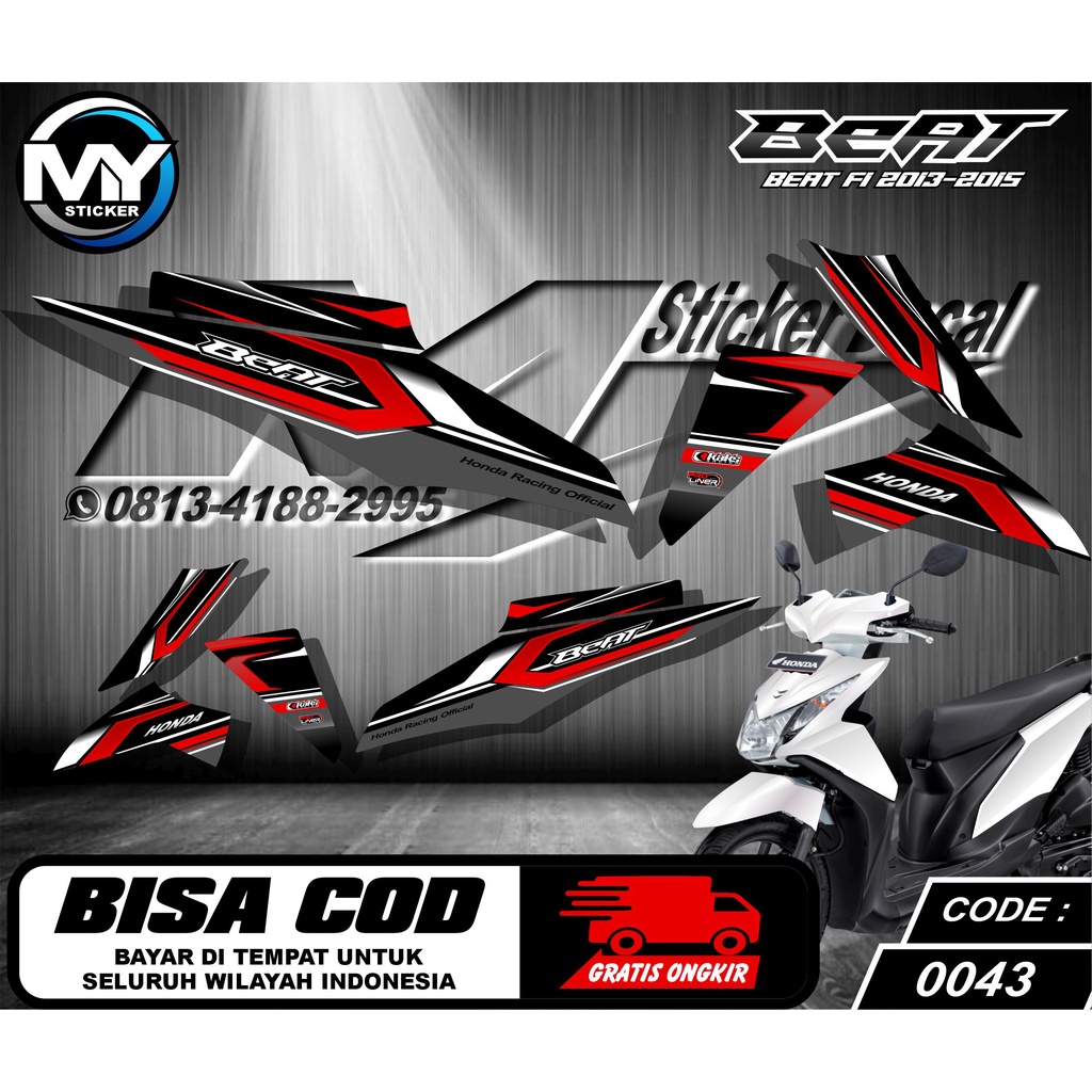 0043 Sticker List Variasi Beat 2013-2015  - Striping Variasi Beat 2013-2015 Terbaru - Stiker List Va