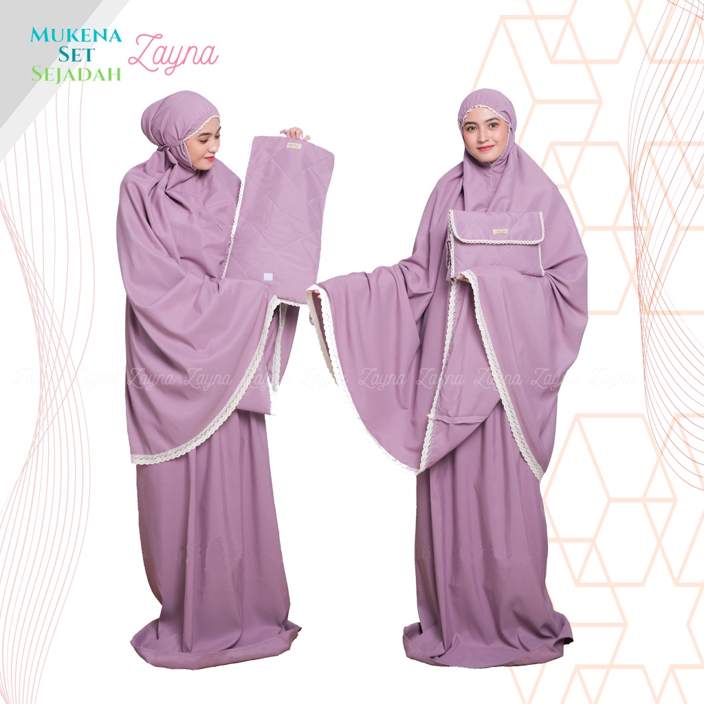 Zayna Mukena Dewasa Katun Premium Adem Set Sajadah Jumbo
