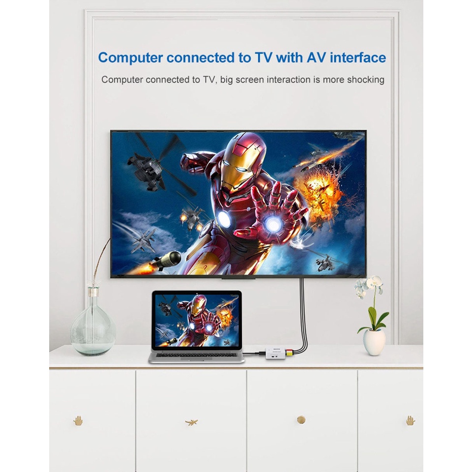 【COD+Pengiriman Cepat】HDMI to AV RCA Converter Adapter   /Konverter Sinyal Mini Hdmi Ke AV Yang Akan Konverter Kabel Adaptor Steker Sinyal Video  Rvideo Dukungan 1080P HDMI2AV NTSC PAL Output   HDMI To RCA BOX HDMI2AV Converter Mini Box AV2HDMI HDMI To AV