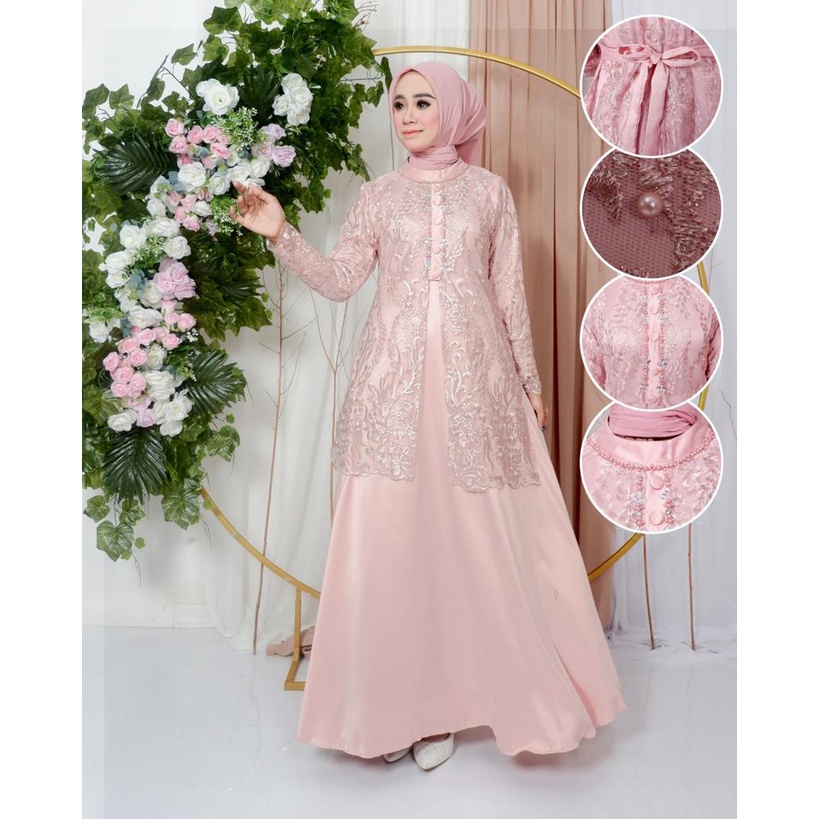 Nauren Dress / Kebaya Modern Original Terbaru / Fashion Muslim Muslimah / Fashion Week / Outfit Gamis Wisuda Remaja Kondangan /