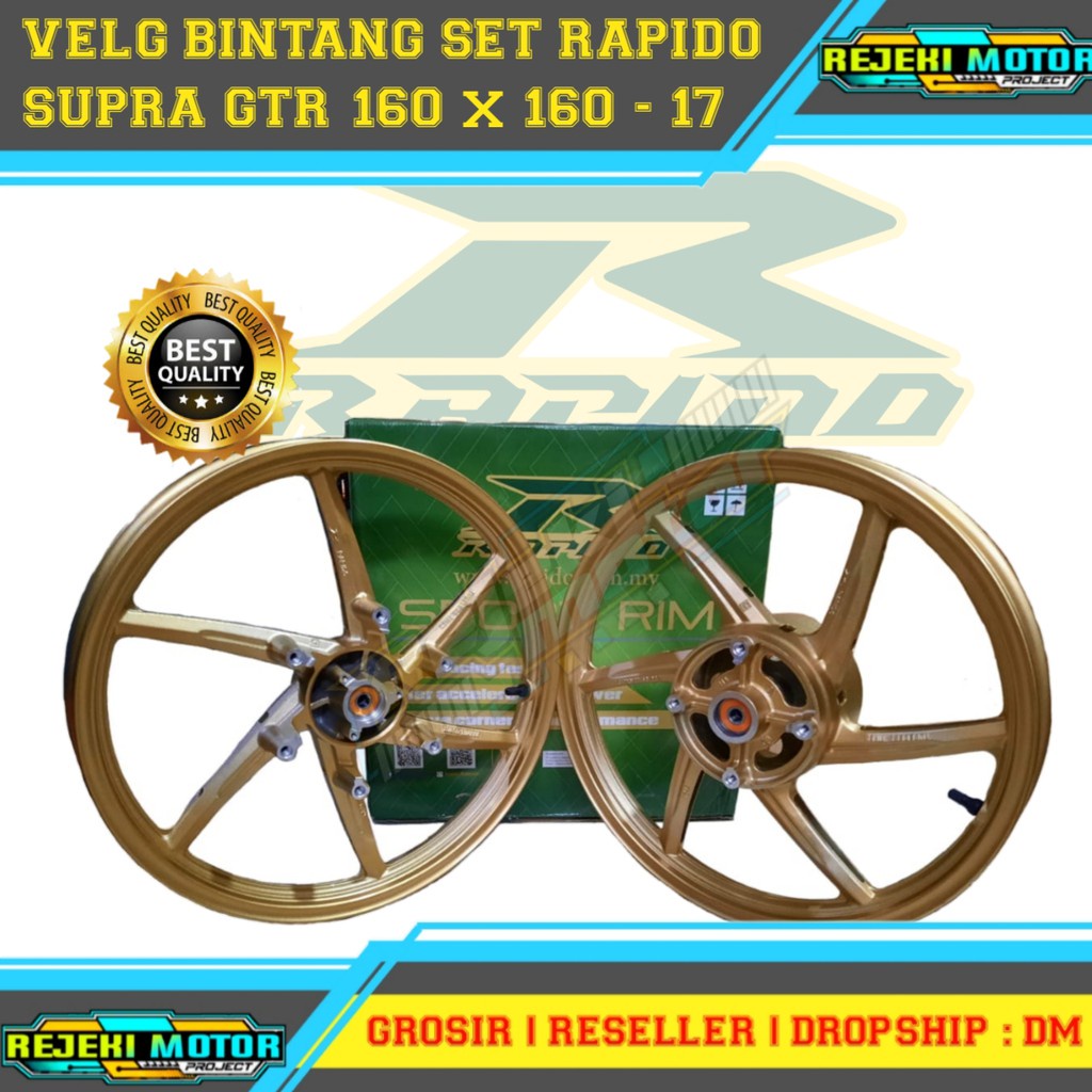 VELG BINTANG SET RAPIDO SND JUPITER Z & SUPRA GTR 160x160 & 140x160 - 17 ORIGINAL FREE STICKER