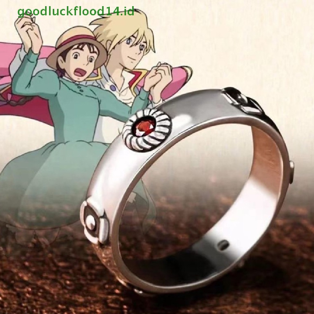 Cincin Cosplay Desain Anime Howl 's Moving Castle Bahan Metal Untuk Unisex