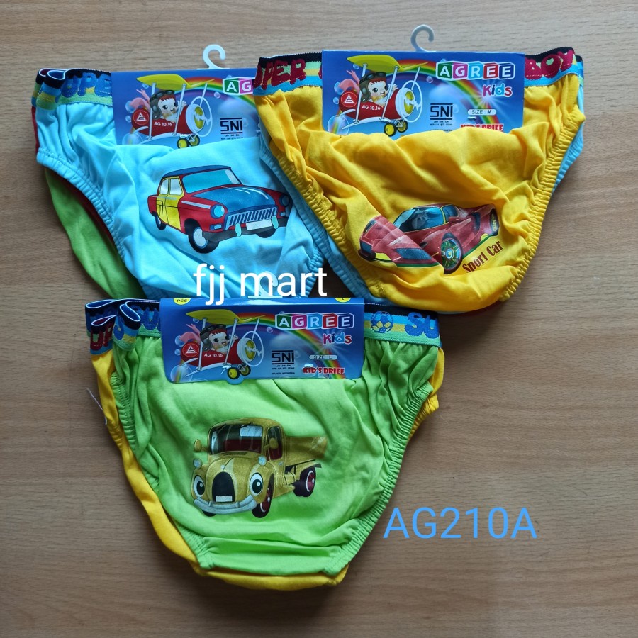 [3pcs] cd celana dalam segitiga anak cowok agree kids laki laki kepit