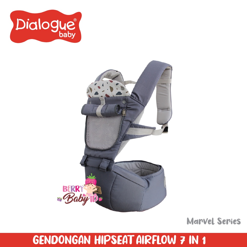 Dialogue Hipseat Airflow 7-In-1 Gendongan Depan Bayi Baby Carrier Berry Mart