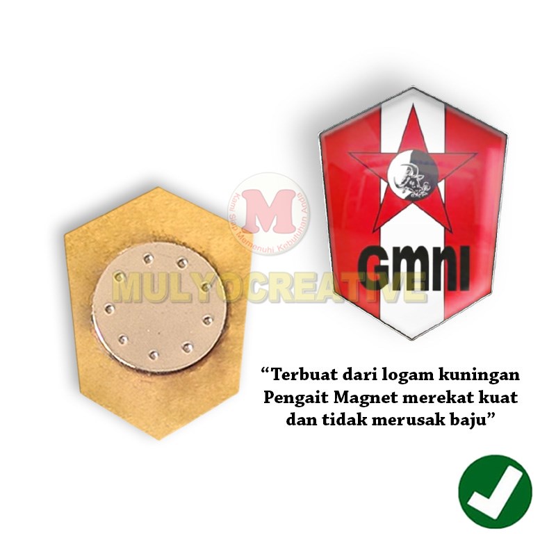 Pin GMNI Pin Bros Gerakan Mahasiswa Nasional Indonesia Logam Kuningan Magnet