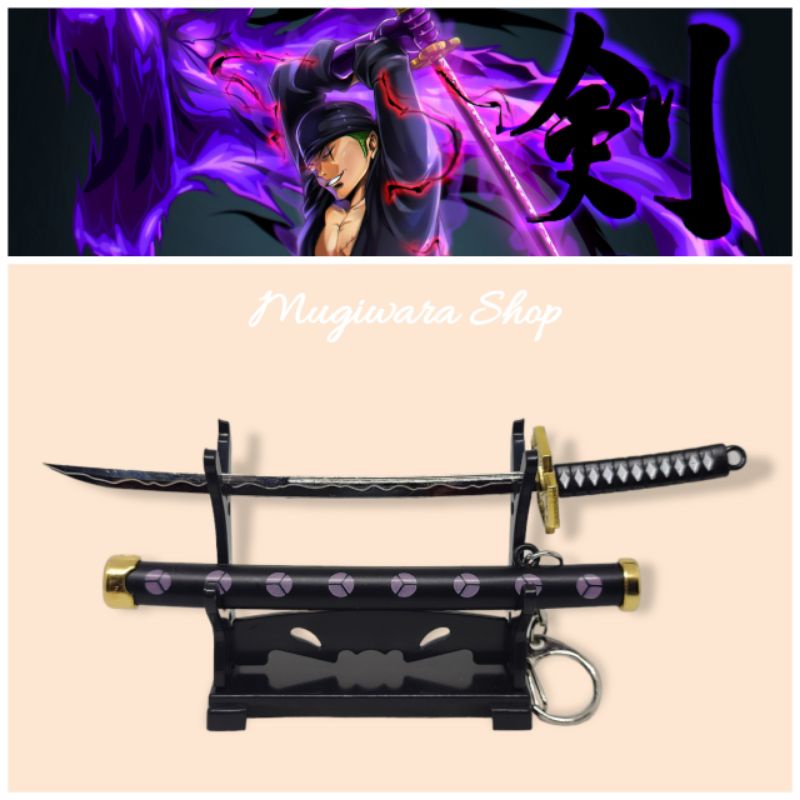 COD Keychain Pedang Shusui Zoro Anime One Piece Gantungan Kunci Miniatur Senjata Katana Samurai