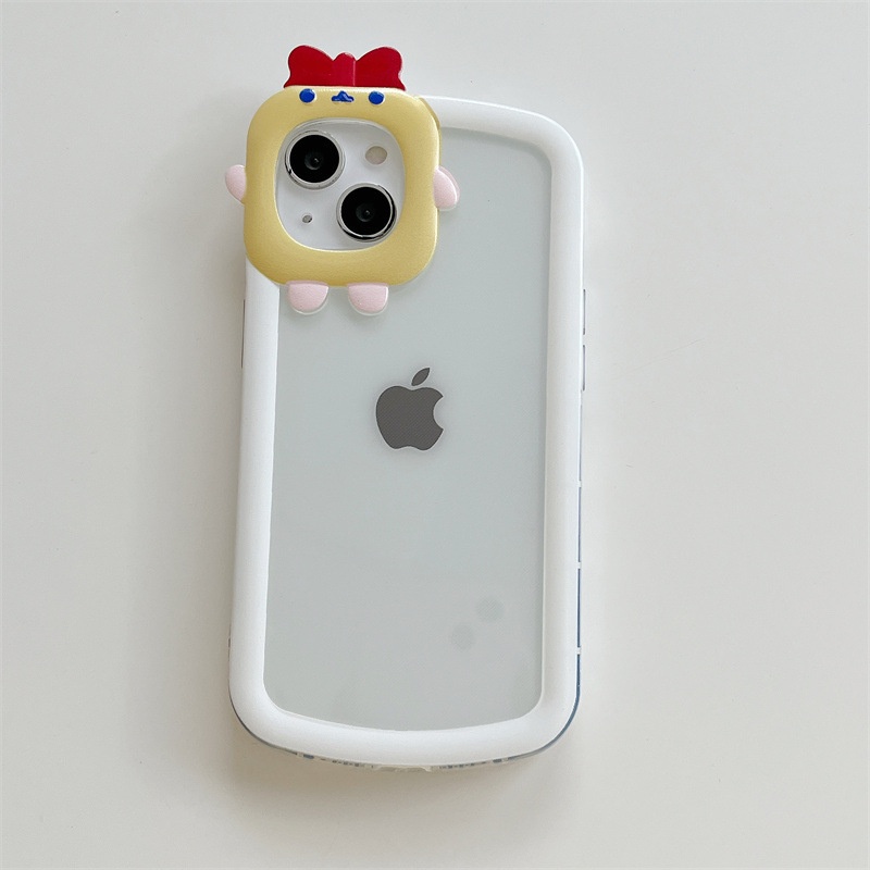 Case Transparan Motif Monster Kecil Warna Kontras Untuk IPhone X 13 12 11Promax xs xr