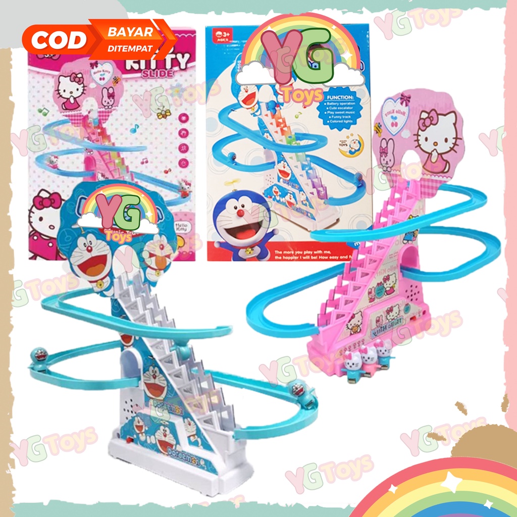 YGtoys Mainan Anak Jolly Penguin Seluncur Tangga Bebek Slide Track Racing Seluncur Penguin Bebek Musik