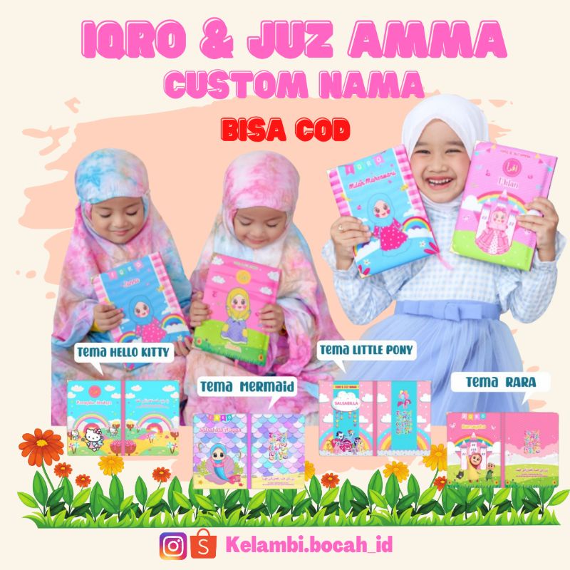 [COD] Iqro dan Juz Amma Pakai Nama | Iqro dan Juz Amma Custom Cover Nama Anak Hard Cover | Iqro Cust