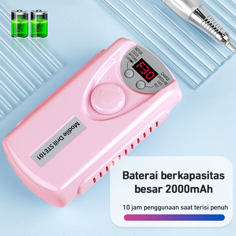 Kaikki Alat Kikir Kuku Elektrik  Portable Rechargeable Nail Drill Polisher Grinding Untuk Manicure / Nail Art