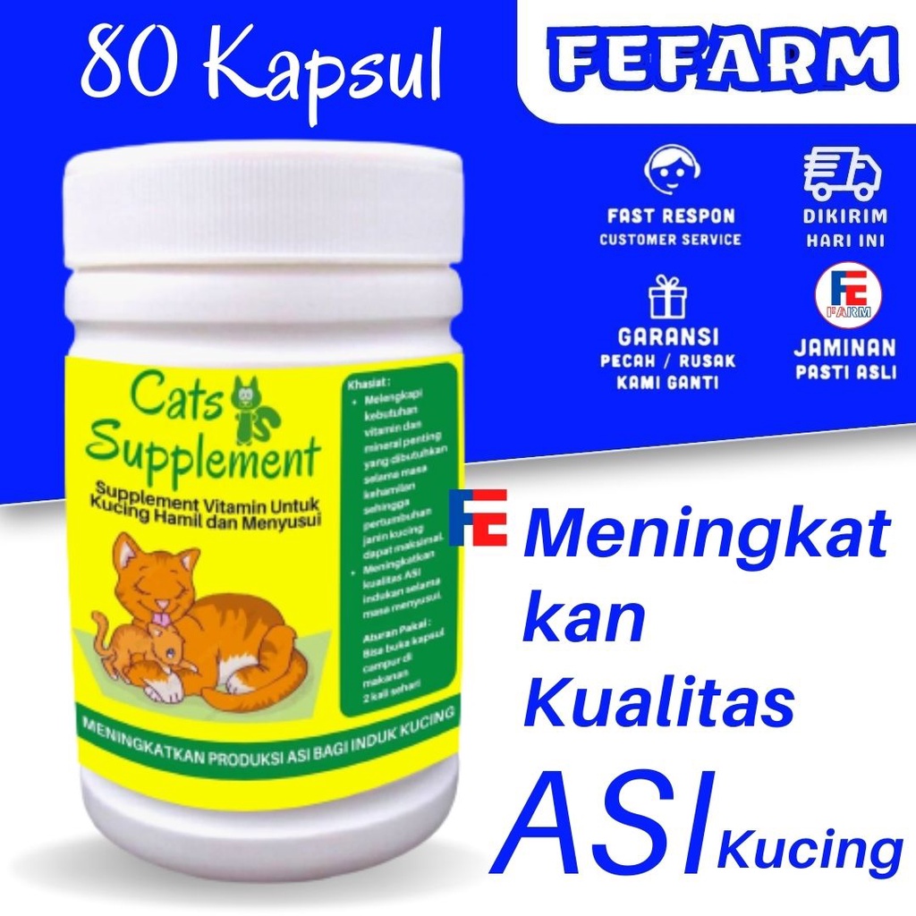 VITAMIN PELANCAR AIR SUSU INDUKAN KUCING SUPLEMENT PERANGSANG HORMON PELANCAR ASI INDUK KUCING FEFARM