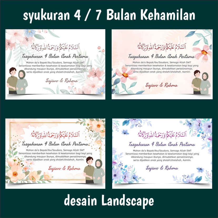 KARTU TASYAKURAN KEHAMILAN / STIKER / LABEL UNTUK SYUKURAN 4 bulan / 7 BULANAN KEHAMILAN