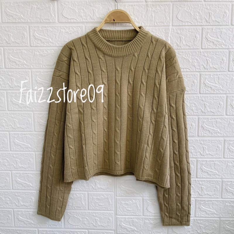 ANNISA COLAR SWEATER RAJUT CROP CABLE FULL