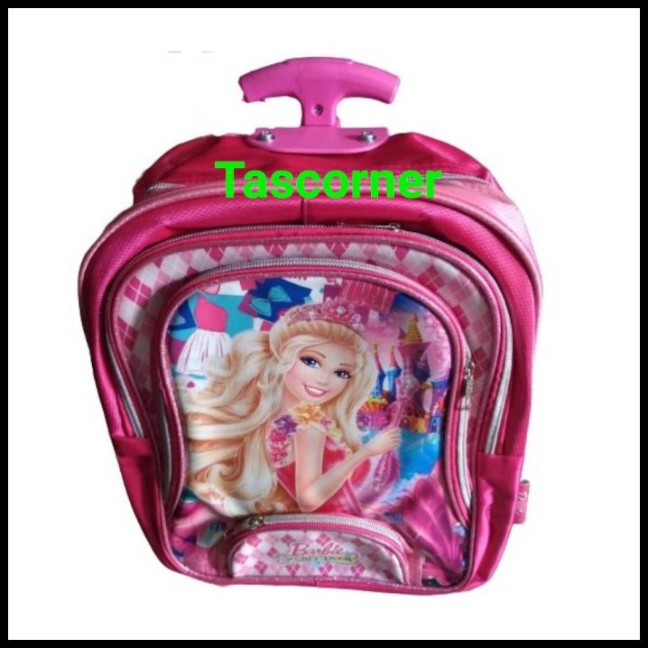 Tas Sekolah Barbie Tk Trolly Dorong Sateen Tebal Awet Muat Banyak
