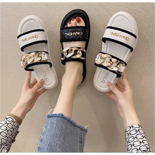 Sandal Fashion Wanita Import Terbaru 2029 sepatu rantai chain shoes import