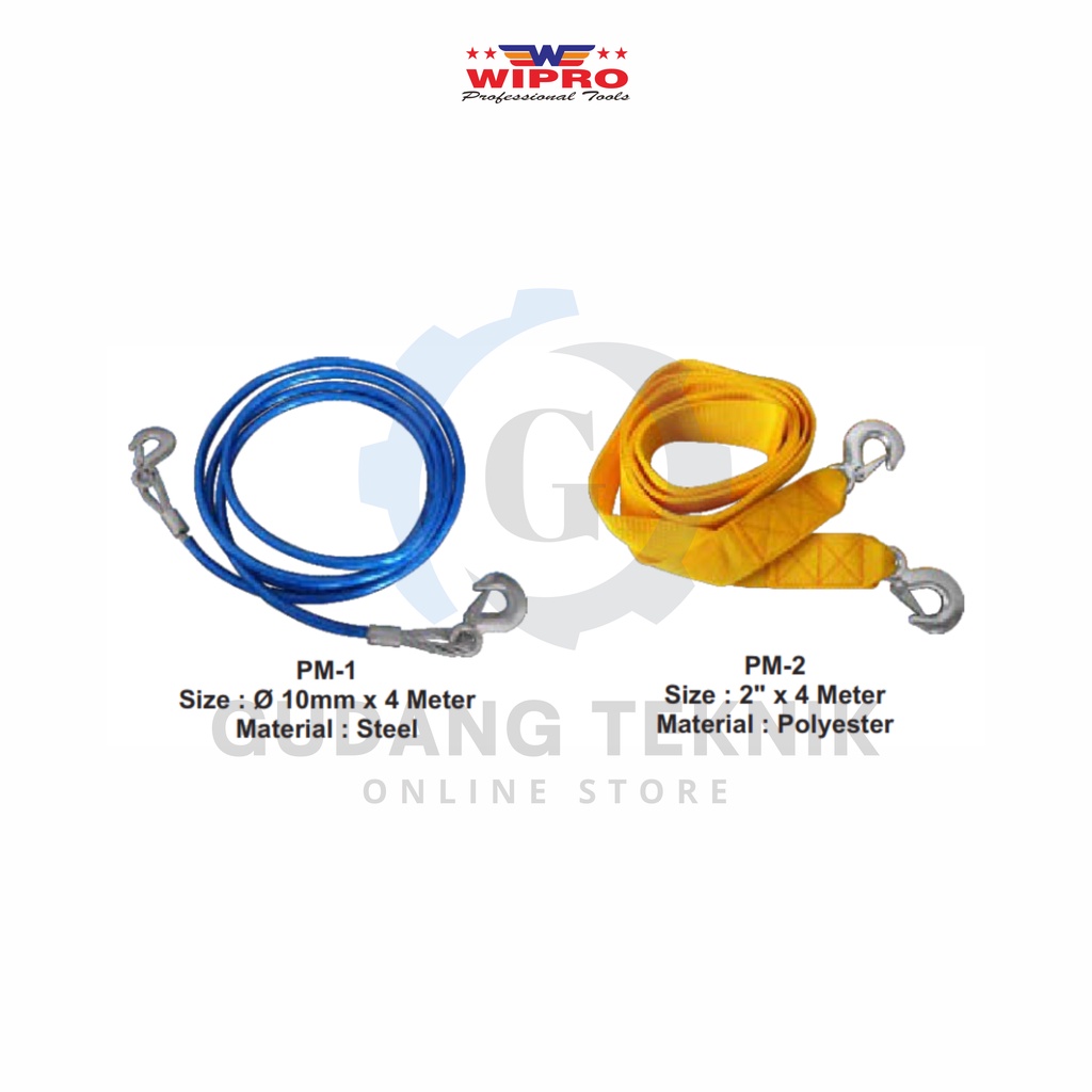 Tali Penderek Mobil 10mm x 4meter STEEL WIPRO PM-1 / Penderek Bahan Besi STEEL WIPRO PM1