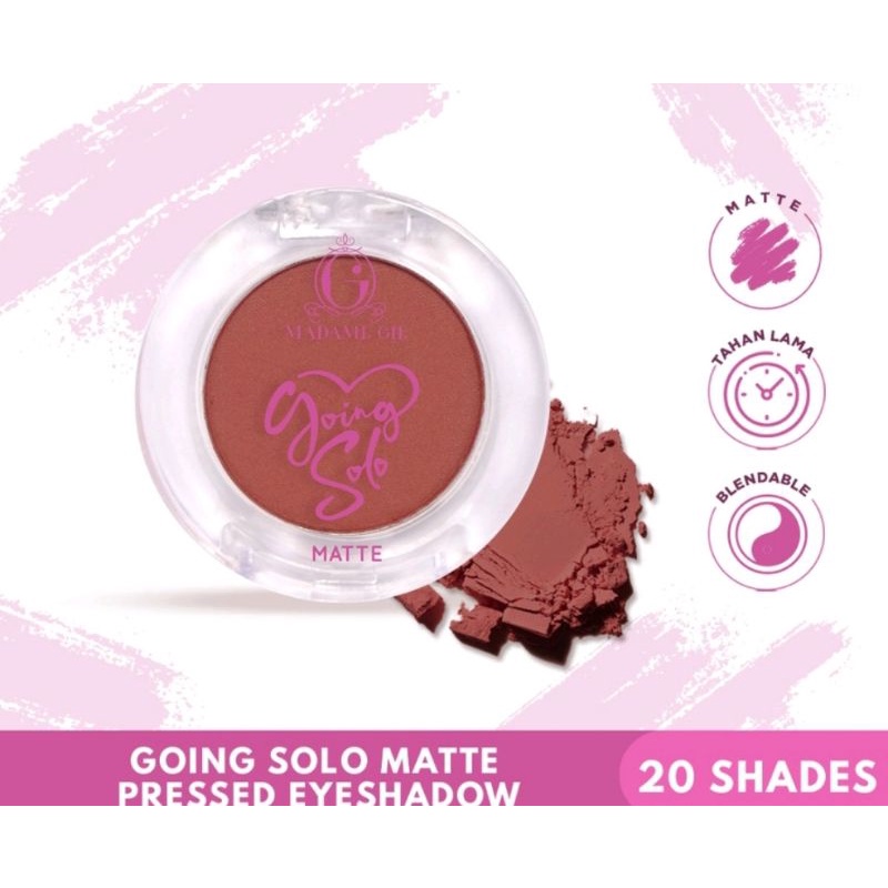 Madame Gie Going Solo Matte Pressed Eyeshadow Make Up Original