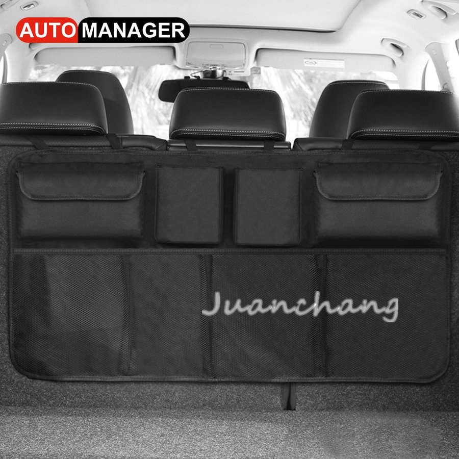 Tas Penyimpanan Universal Bahan Kain Oxford Kapasitas Besar Dapat Disesuaikan Untuk Kursi Belakang Mobil