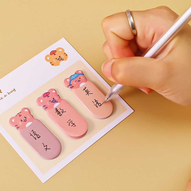 Sticky Notes Kartun Simple Post-it Note Set Memo Notes / Sticky Note Mini Kawaii Animal 3In1