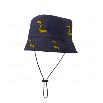 Topi Bucket Hat Anak Sablon Jerapa / Topi Bucket Tali Panjang / Sablon Lucu / Topi Bucket Jerapa Anak Laki Perempuan Usia 1-7 Tahun Ya Bunda