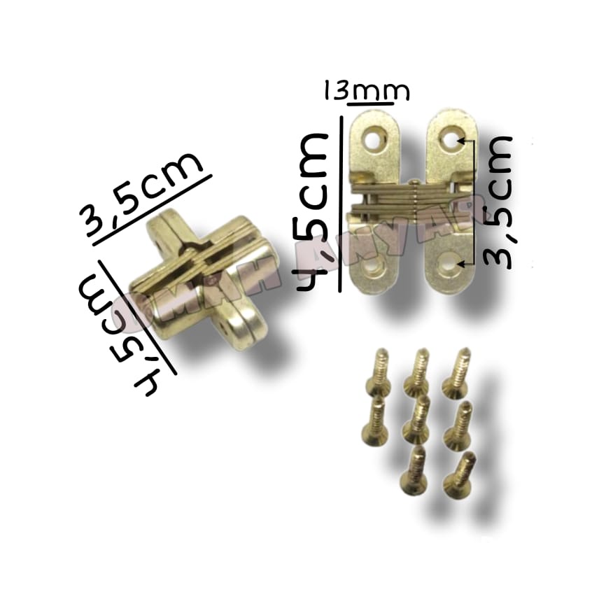 Engsel Tanam Meja Makan Cross Hinge Deer Gold