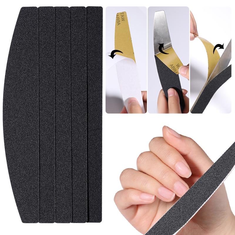 Pad Amplas Bentuk Bulan Sabit Warna Hitam Dengan Plat Metal Untuk Nail Art