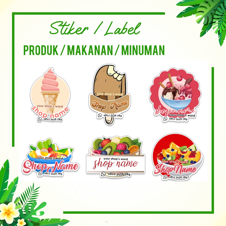 

STIKER TOPLES KUE MAKANAN BULAT KRIM, STIKER LABEL PRODUK OLSHOP, KEMASAN