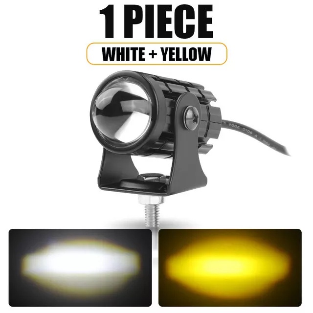 Lampu Tembak Sorot Motor LED Laser D2 Foglamp Mini Projie 20W Cree LED Putih muda kuning dan dua warna lainnya