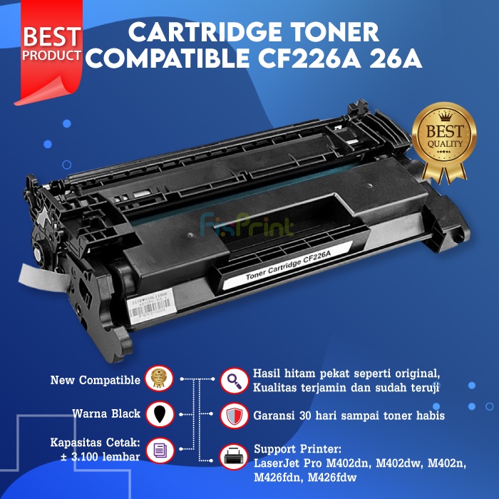 Cartridge Toner Compatible XP CF226A 26A Printer XP Laserjet Pro M402dn M402dw M402n M426fdn M426fd