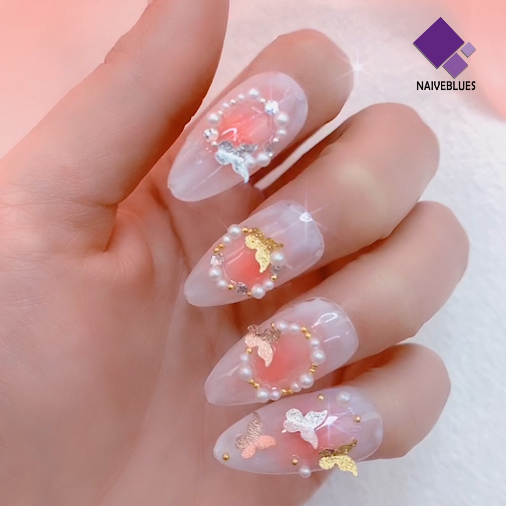 Naiveblue &gt; Hiasan Kupu-Kupu Bahan Metal Untuk Dekorasi Nail Art