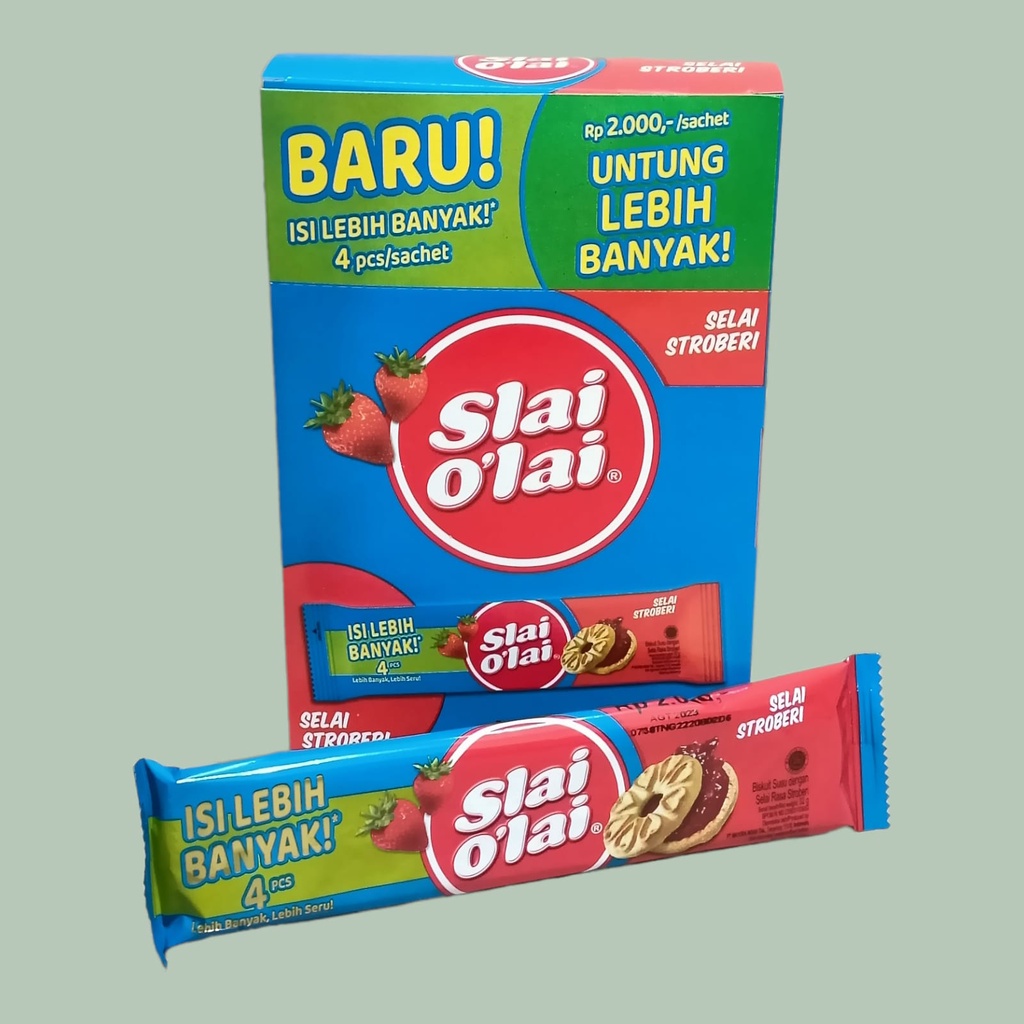 

ROMA Slai OLai Strawberry Biskuit 32gr [10 Sachet/box]