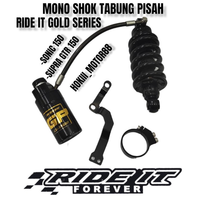 MONO SHOCK/SHOCK  TABUNG PISAH RIDE IT GOLD SERIES HONDA SONIC 150/SUPRA GTR 150