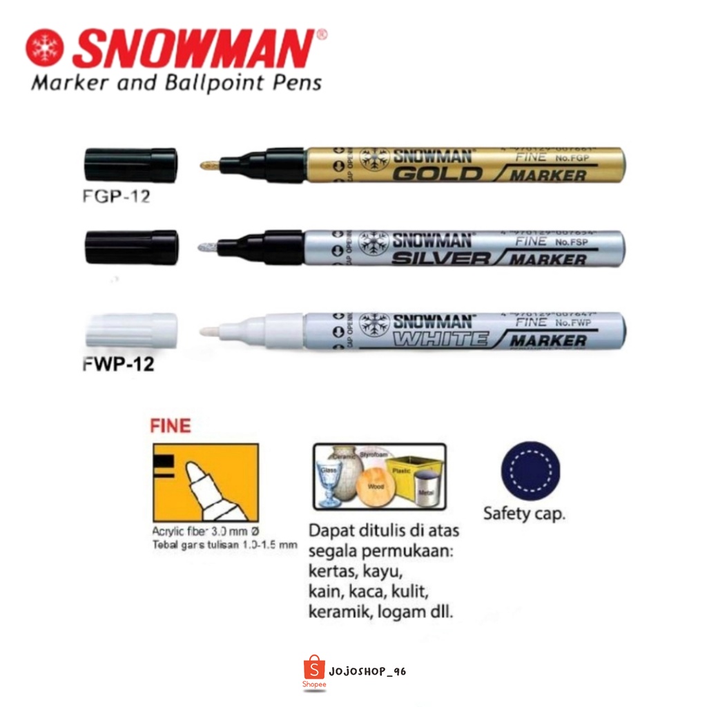 

Spidol Cat SNOWMAN Marker Fine