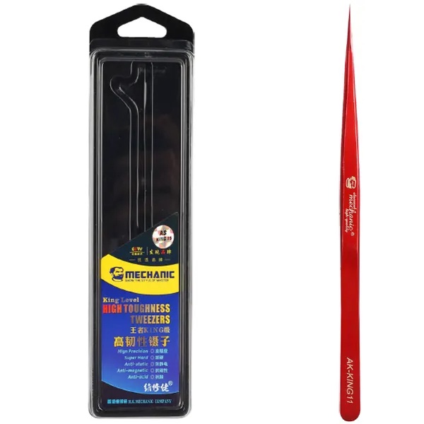 MECHANIC Pinset King AK-King 11 Merah Lurus - Tweezers Red Straight Original