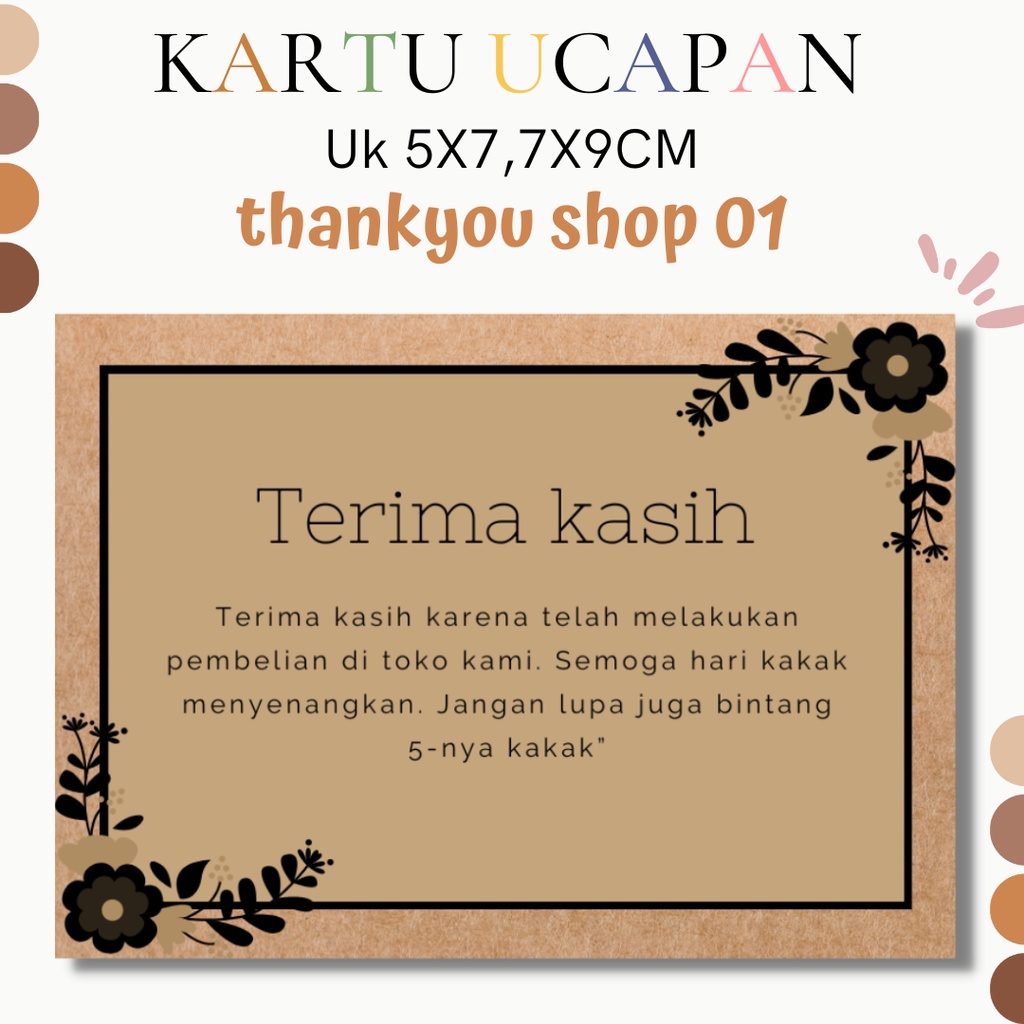 Jual Isi 50100pcs Kartu Ucapan Thankyou Olshopthankyou Orderterimakasih For Your Order