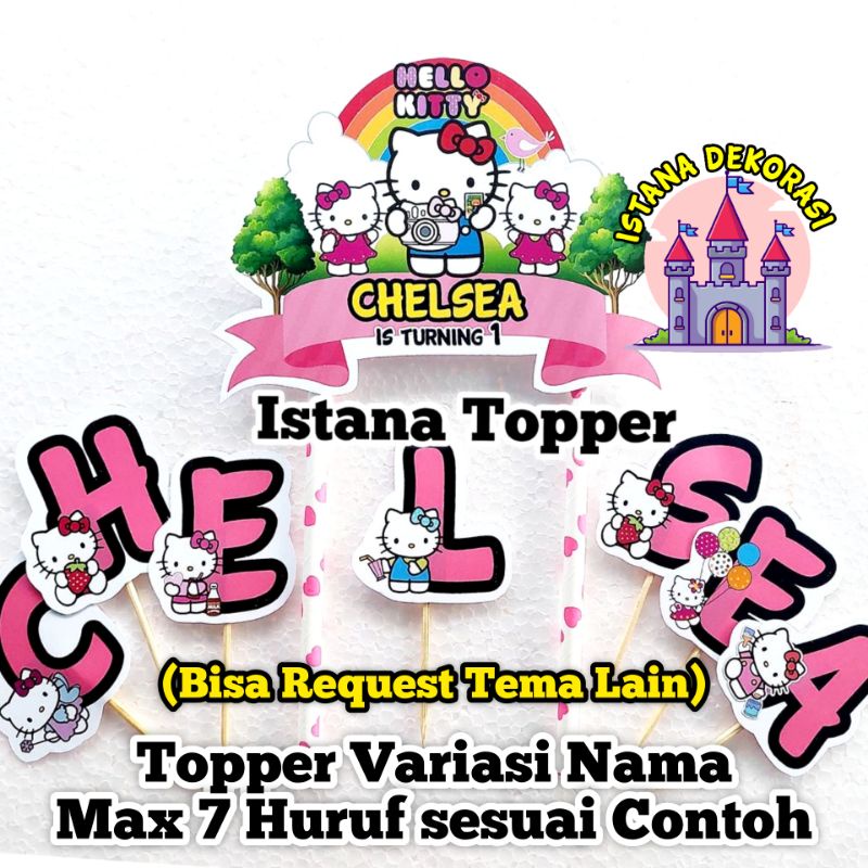 Topper Custom Nama Variasi Huruf / Custom Nama/ Topper Cake