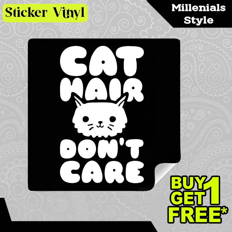 

Stiker Sticker Cat Hair Dont Care Gambar Unik Desain Keren dan Kekinian Aesthetic Bahan Vinyl Satuan Anti Air