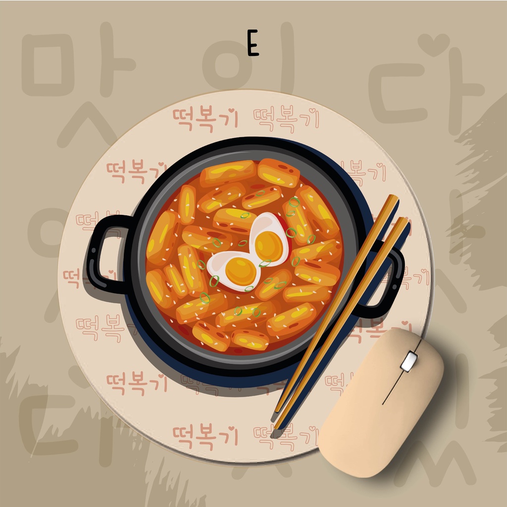 Mousepad Mouse Pad Gaming Antislip Motif Korean Food Premium