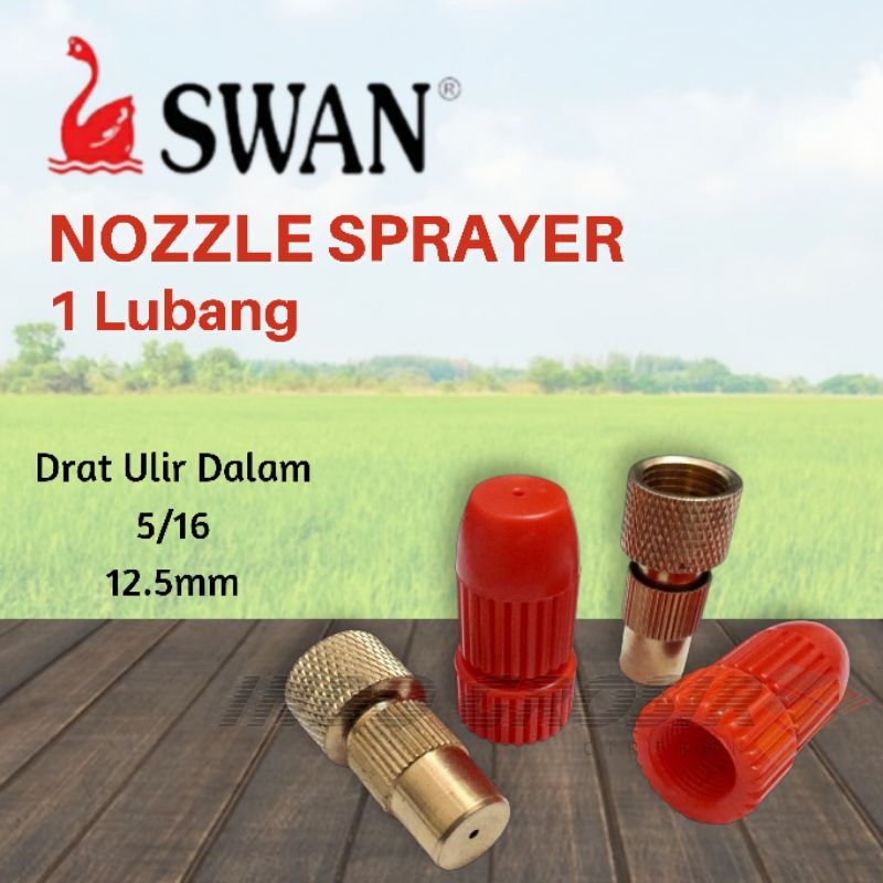 SWAN Nozzle Sprayer 1 Lubang Plastik Kuningan Lurus Kepala Spuyer Model Jantung Appolo Apollo