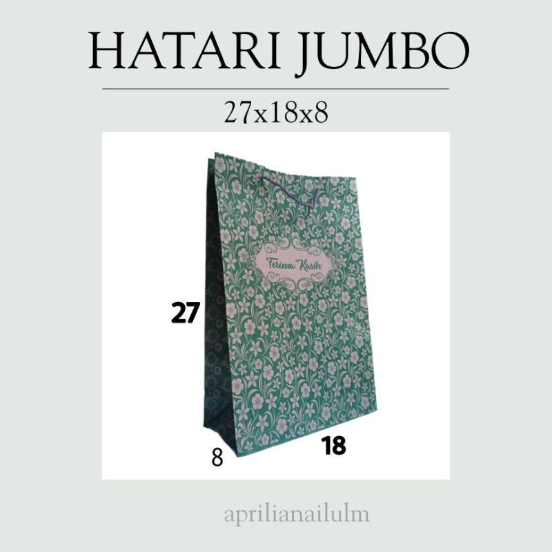 

Paper bag hatari jumbo tas hajatan, souvenir murah isi wafer ukuran 27x8x18
