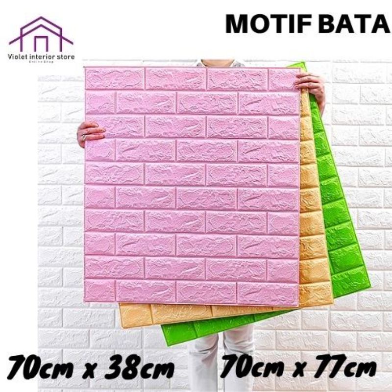 wallpaper dinding wall foam motif bata bunga Kawung foam pe kwalitas terbaik