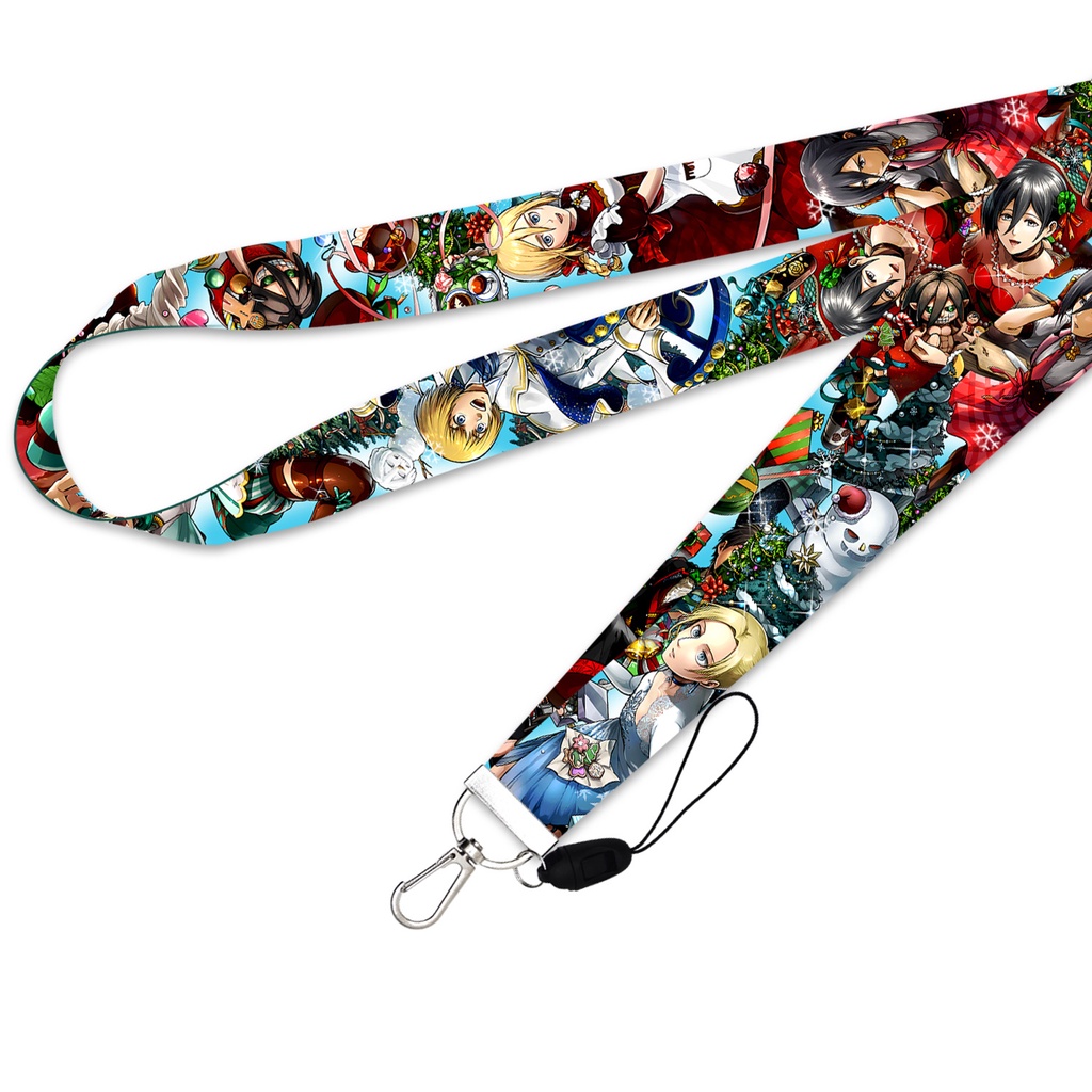 Gantungan Kunci Tali lanyard Motif attack on giant Untuk Handphone