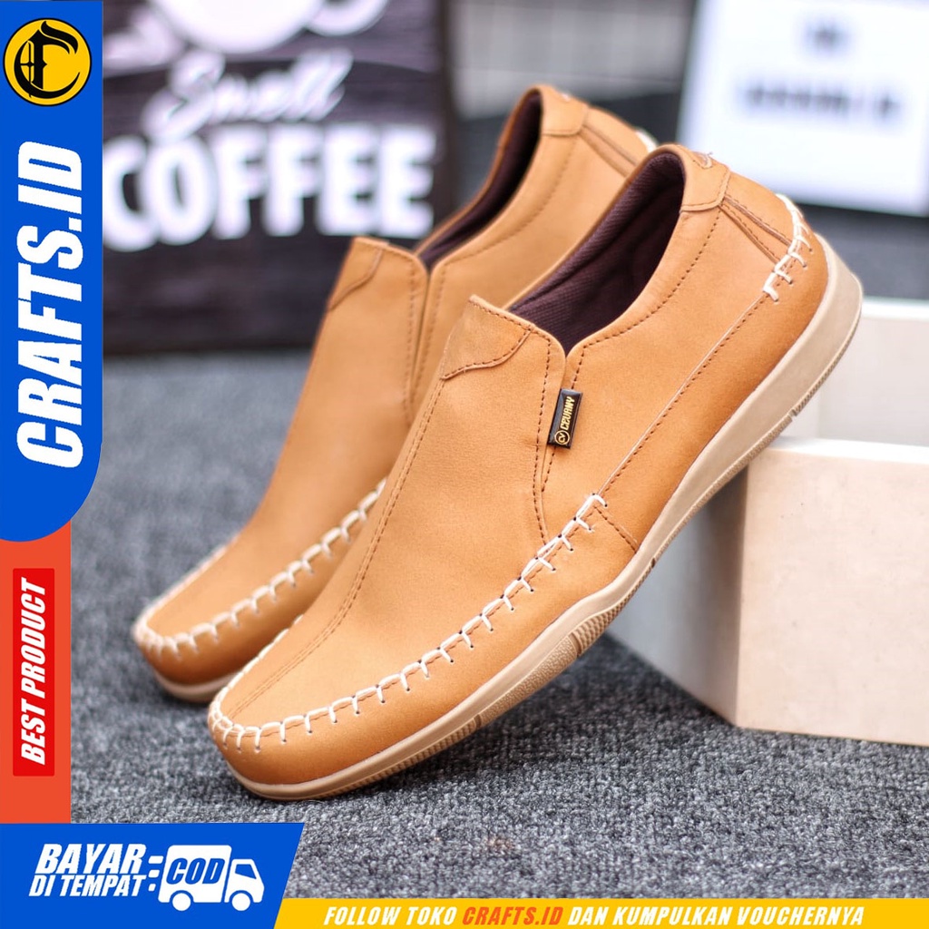 CRAFTS divoc - Sepatu Formal Pantofel Kulit Asli Kerja Slop Pria