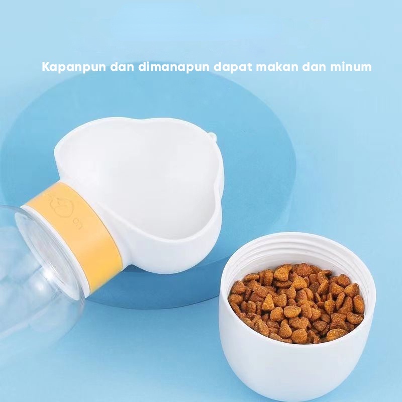 Hugopet Pet Feeder Portable 2in1 Pet Travel Water Bottle Botol Minum Anjing Travel Hewan Kucing