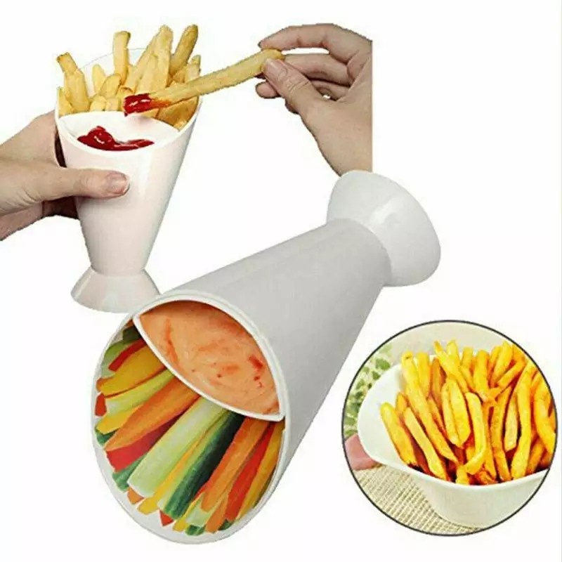 MH - Dipping Cone French Fries - Tempat Cemilan Kentang Wadah Snack Cafe