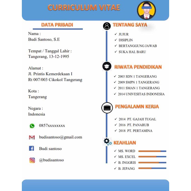 

DESAIN CV & LAMARAN KERJA (INDONESIA / INGGRIS)