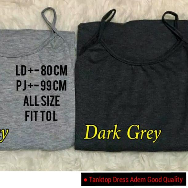 Midi Daster Kaos Tanpa Lengan Tanktop Dress Santai Yukensi Kekinian - Navy