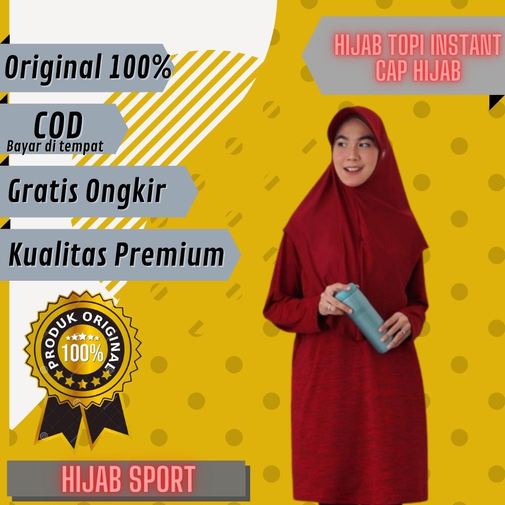 Hijab Topi Instant Cap Hijab Olahraga Sport Muslimah