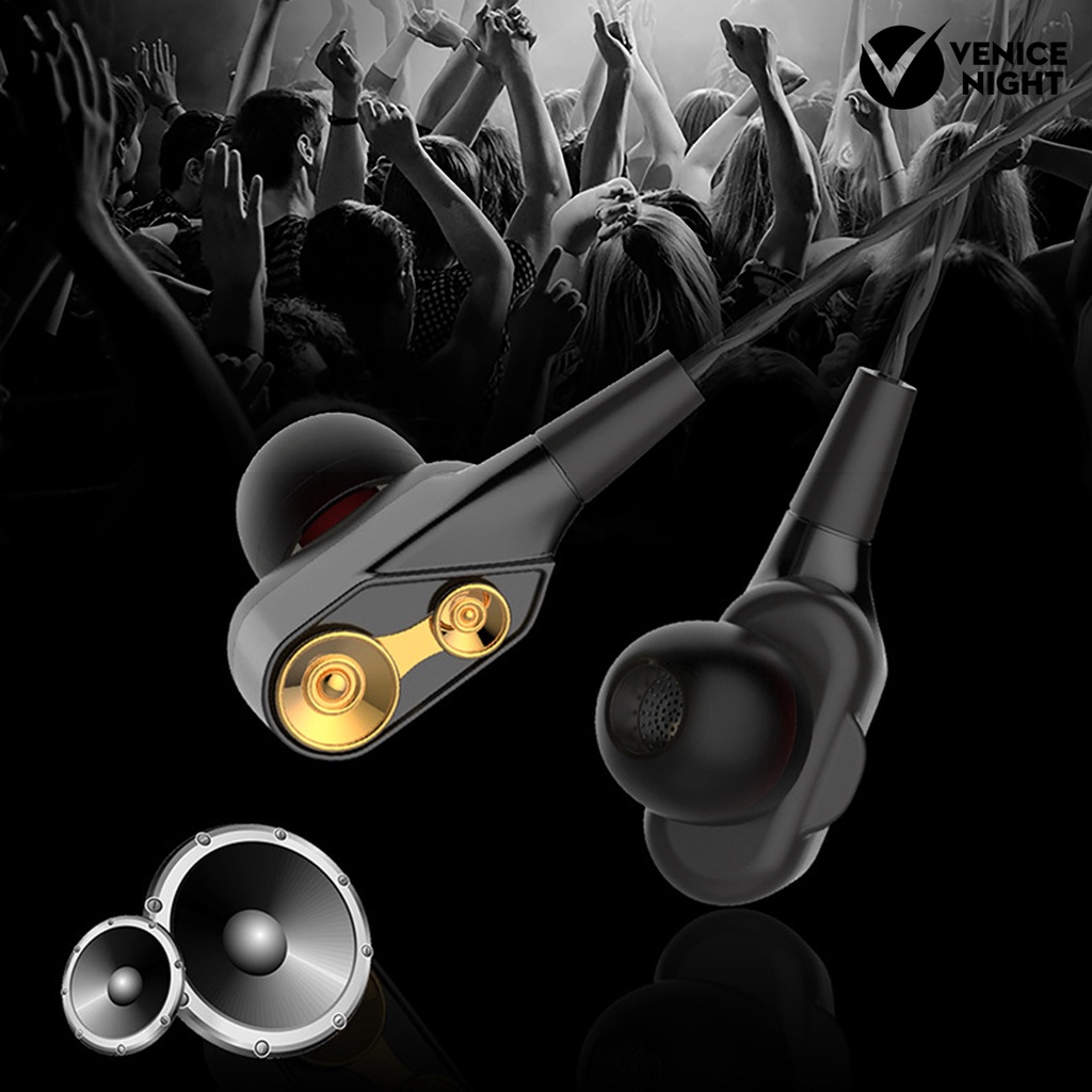 (VNEP) (Berkabel) Earphone In ear Heavy Bass Dengan Kabel Coil Ganda + Jack 3.5mm Untuk Handphone